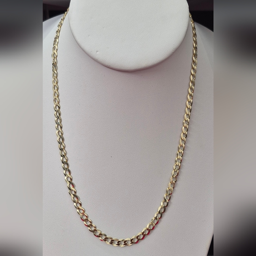 10kt Gold Curb Design Solid Chain